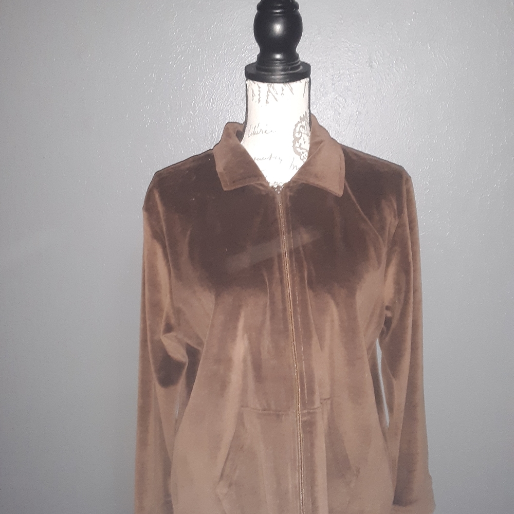 REBECCA MALONE BROWN VELOUR JACKET
